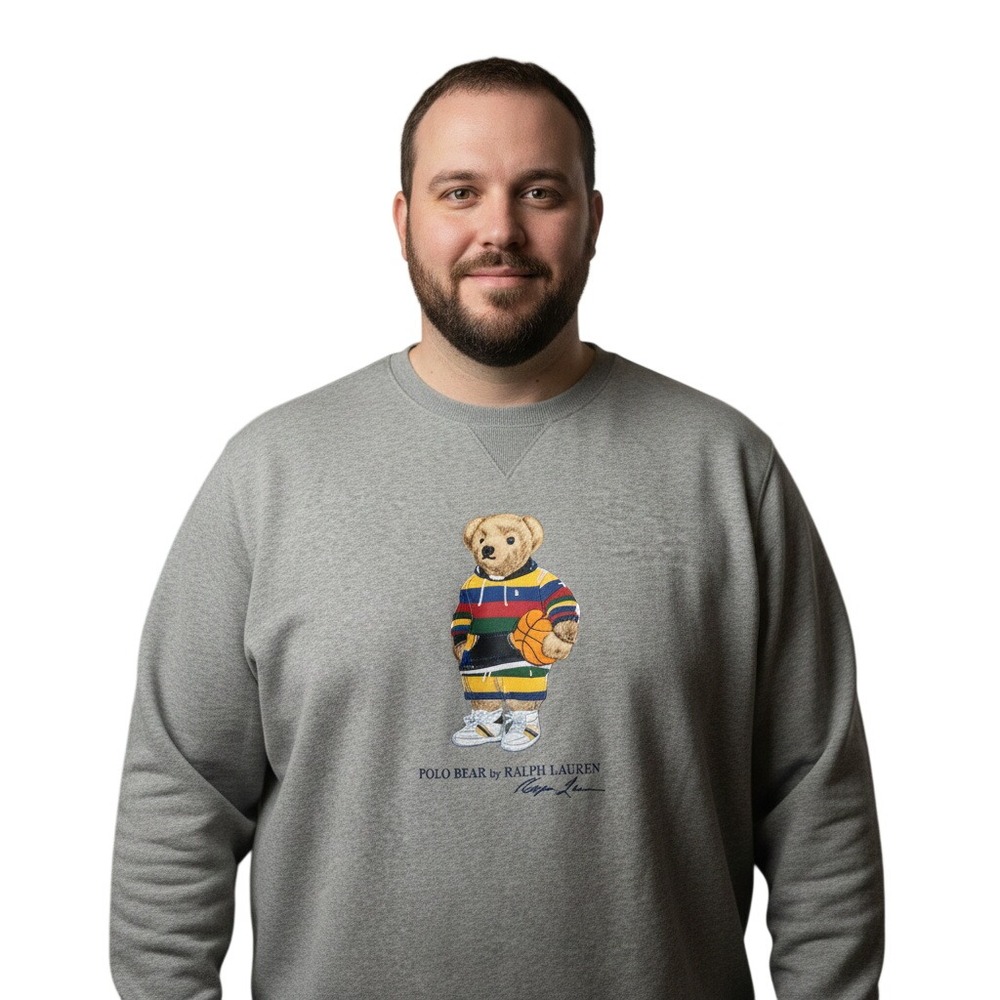 Ralph Lauren Polo Bear Basketball Graphic Sweatshirt Retro Vibe Modern Craft 4XB